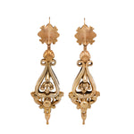 Georgian Gold Repoussé Snake Earrings-Charlotte Sayers Antique Jewellery