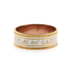 Georgian Gold and White Enamel Memorial Band Ring "Ann Butler"-Charlotte Sayers Antique Jewellery