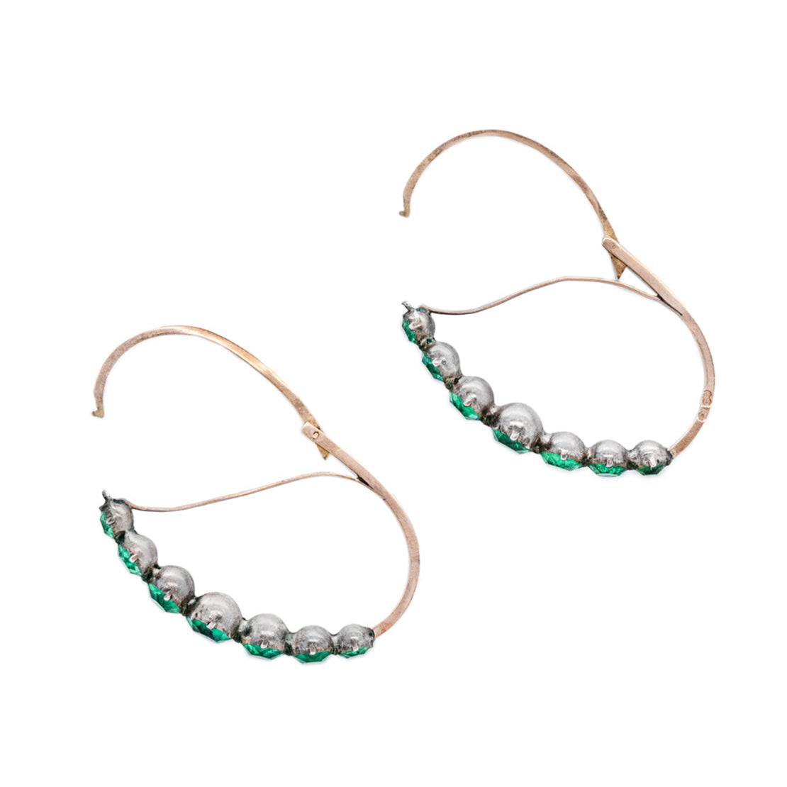 Georgian Green Paste Poissarde Earrings-Charlotte Sayers Antique Jewellery
