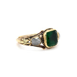 Georgian Green Paste and Diamond Ring-Charlotte Sayers Antique Jewellery