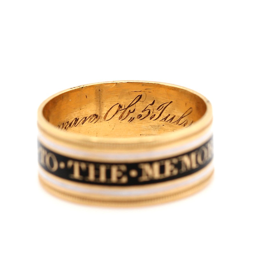 Georgian Memorial Band Ring "Maria Newman"-Charlotte Sayers Antique Jewellery