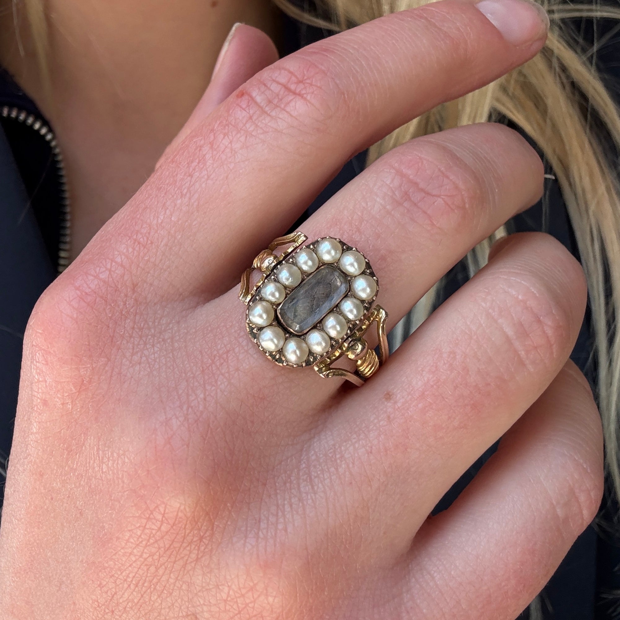 Georgian Memorial Swivel Ring-Charlotte Sayers Antique Jewellery