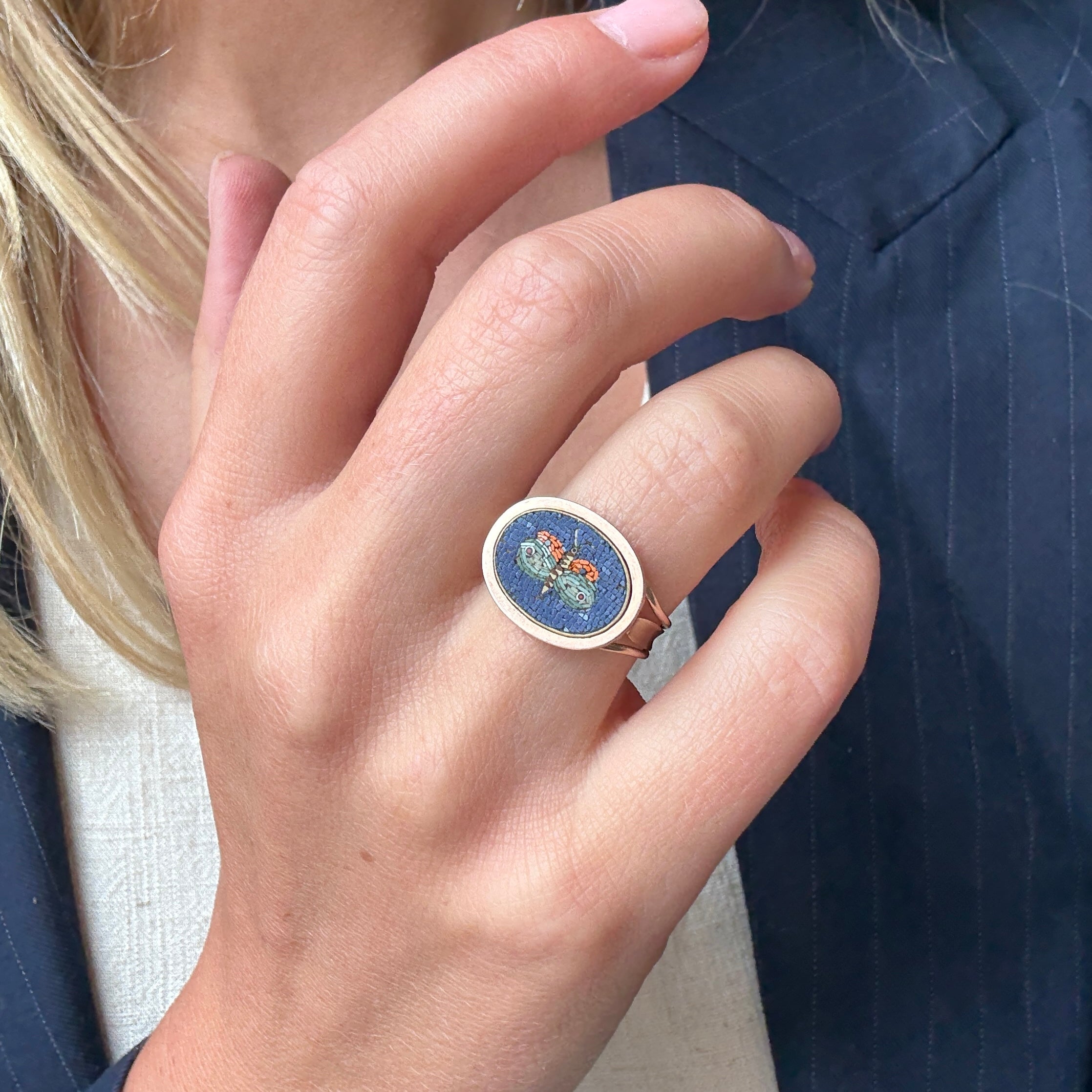 Georgian Micro Mosaic Ring-Charlotte Sayers Antique Jewellery