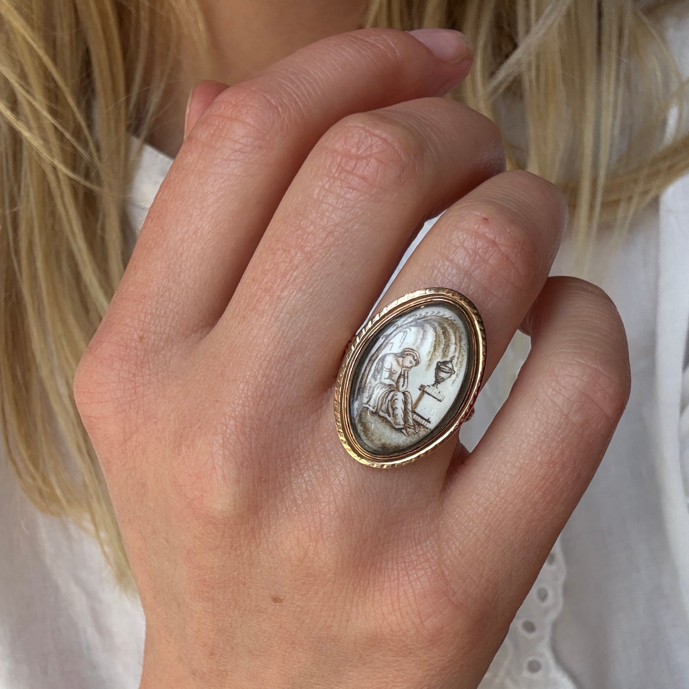 Georgian Miniature Mourning Ring-Charlotte Sayers Antique Jewellery