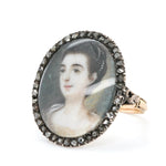 Georgian Miniature Portrait Ring-Charlotte Sayers Antique Jewellery