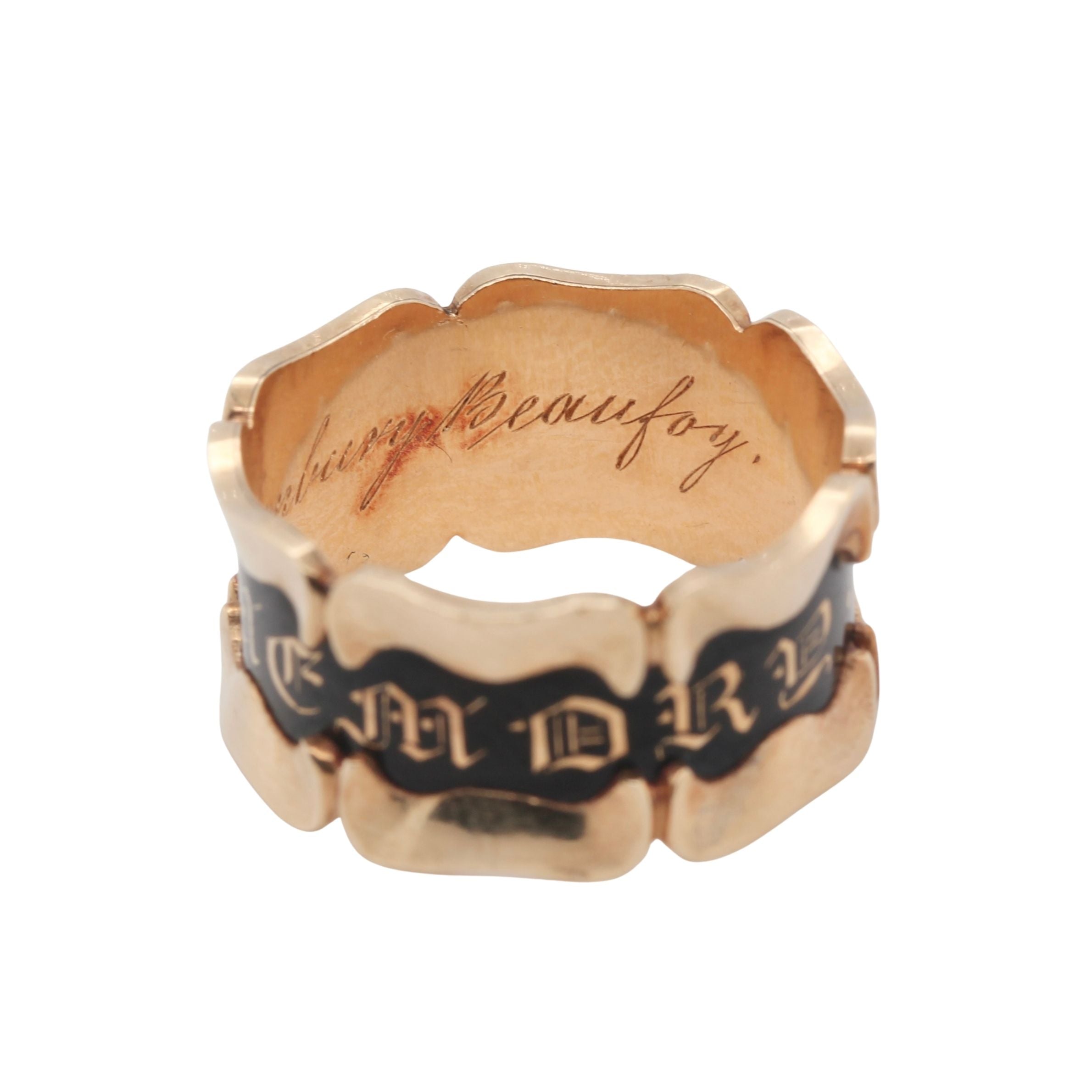 Georgian Mourning Ring 'John Hanbury Beaufoy 1757'-Charlotte Sayers Antique Jewellery