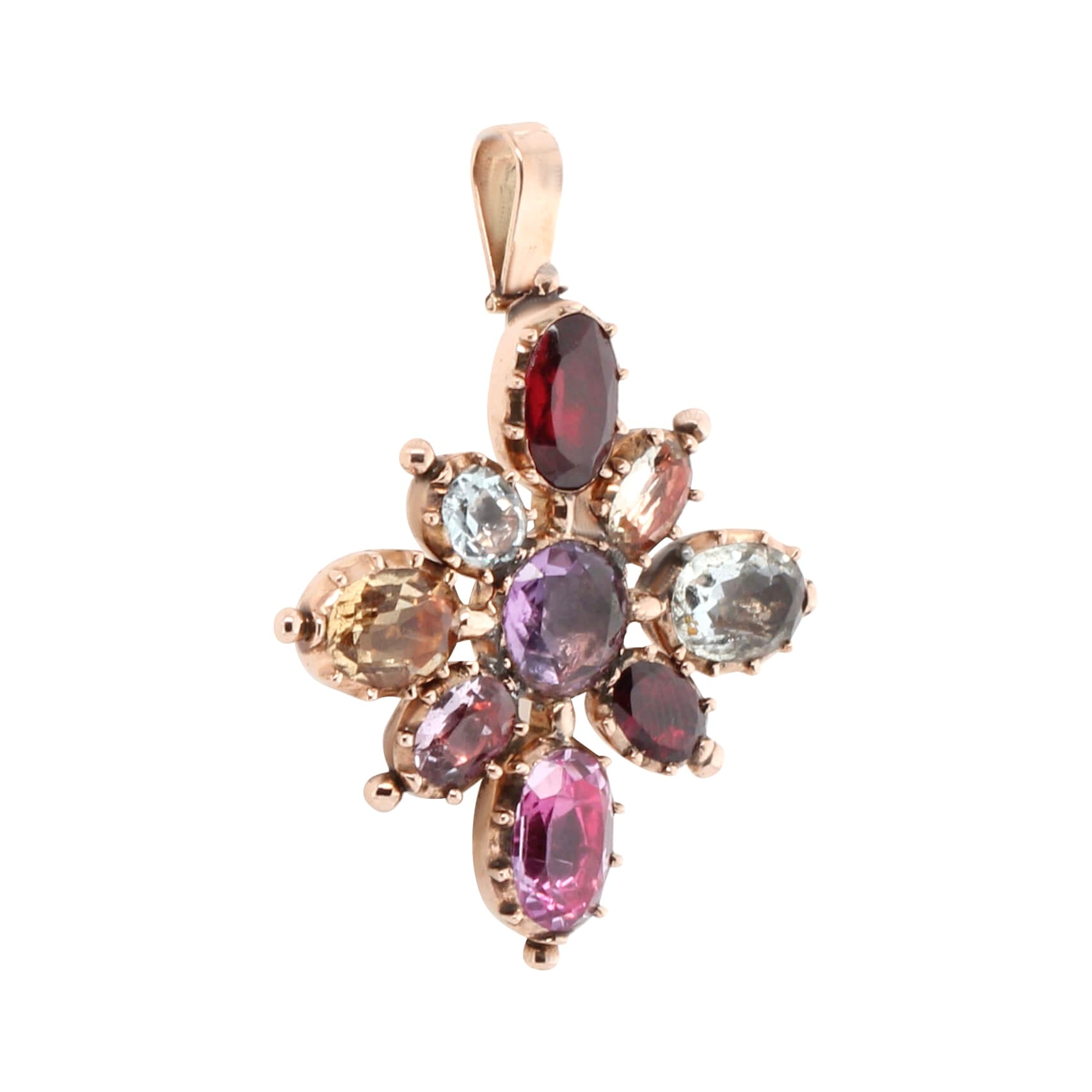 Georgian Multi Gem Cross-Charlotte Sayers Antique Jewellery