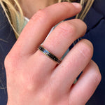 Georgian Narrow Black Enamel Band Memorial Ring-Charlotte Sayers Antique Jewellery