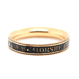 Georgian Narrow Black Enamel Band Memorial Ring-Charlotte Sayers Antique Jewellery