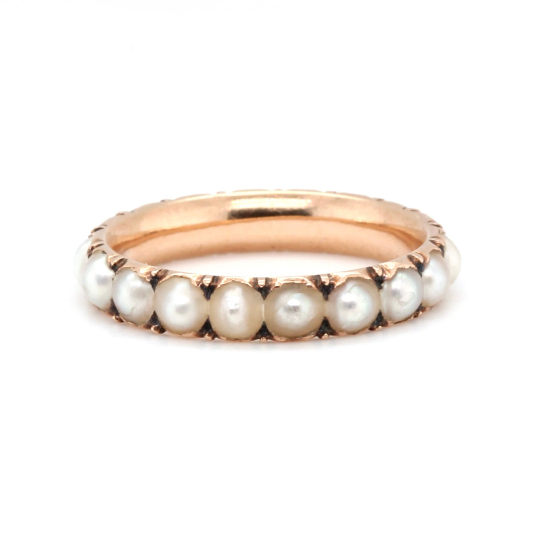 Georgian Natural Pearl Eternity Ring-Charlotte Sayers Antique Jewellery