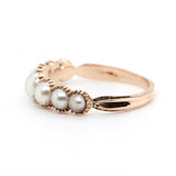 Georgian Natural Pearl Line Ring-Charlotte Sayers Antique Jewellery