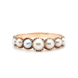 Georgian Natural Pearl Line Ring-Charlotte Sayers Antique Jewellery