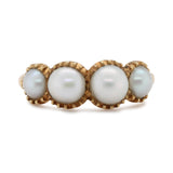 Georgian Natural Pearl Line Ring-Charlotte Sayers Antique Jewellery