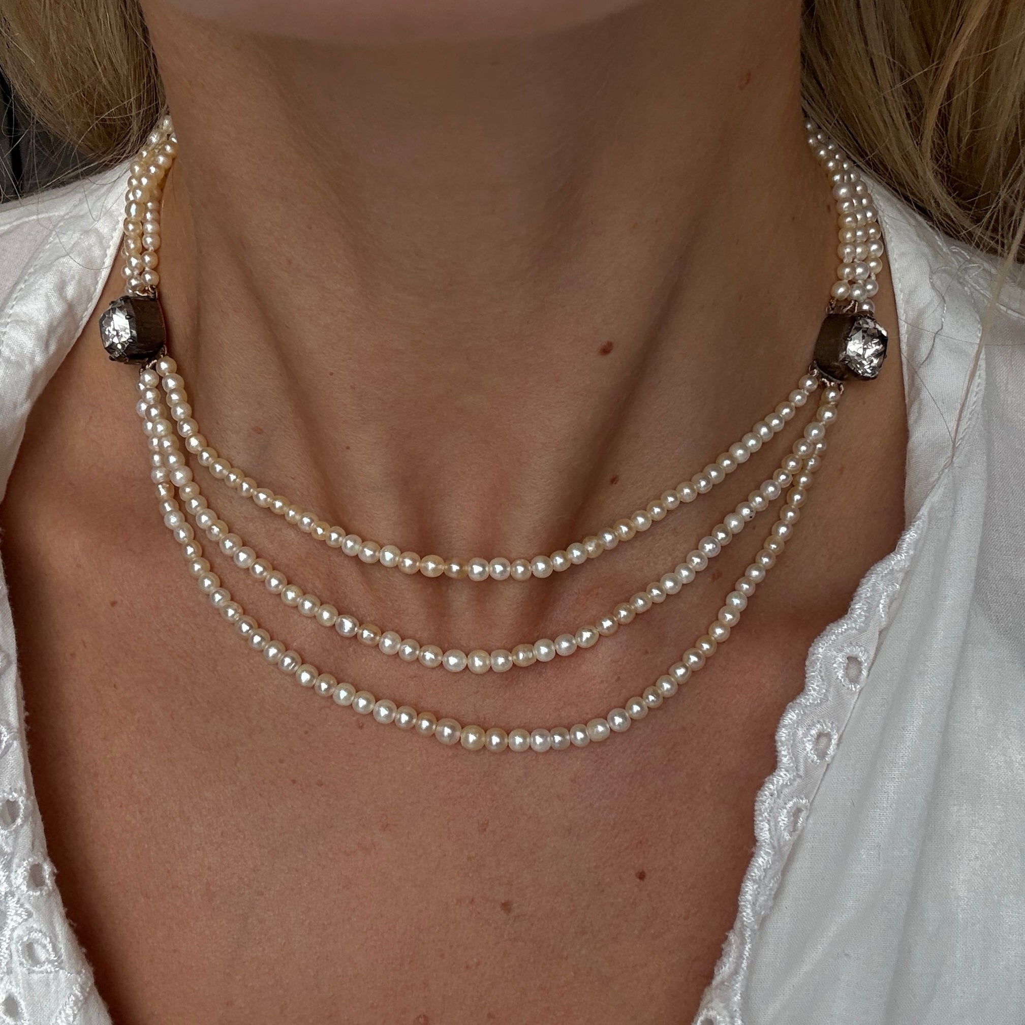 Georgian Natural Pearl Necklace-Charlotte Sayers Antique Jewellery