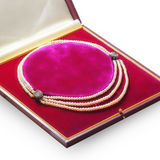 Georgian Natural Pearl Necklace with Sapphire Clasps-Charlotte Sayers Antique Jewellery