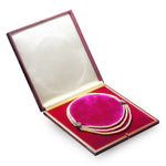 Georgian Natural Pearl Necklace with Sapphire Clasps-Charlotte Sayers Antique Jewellery