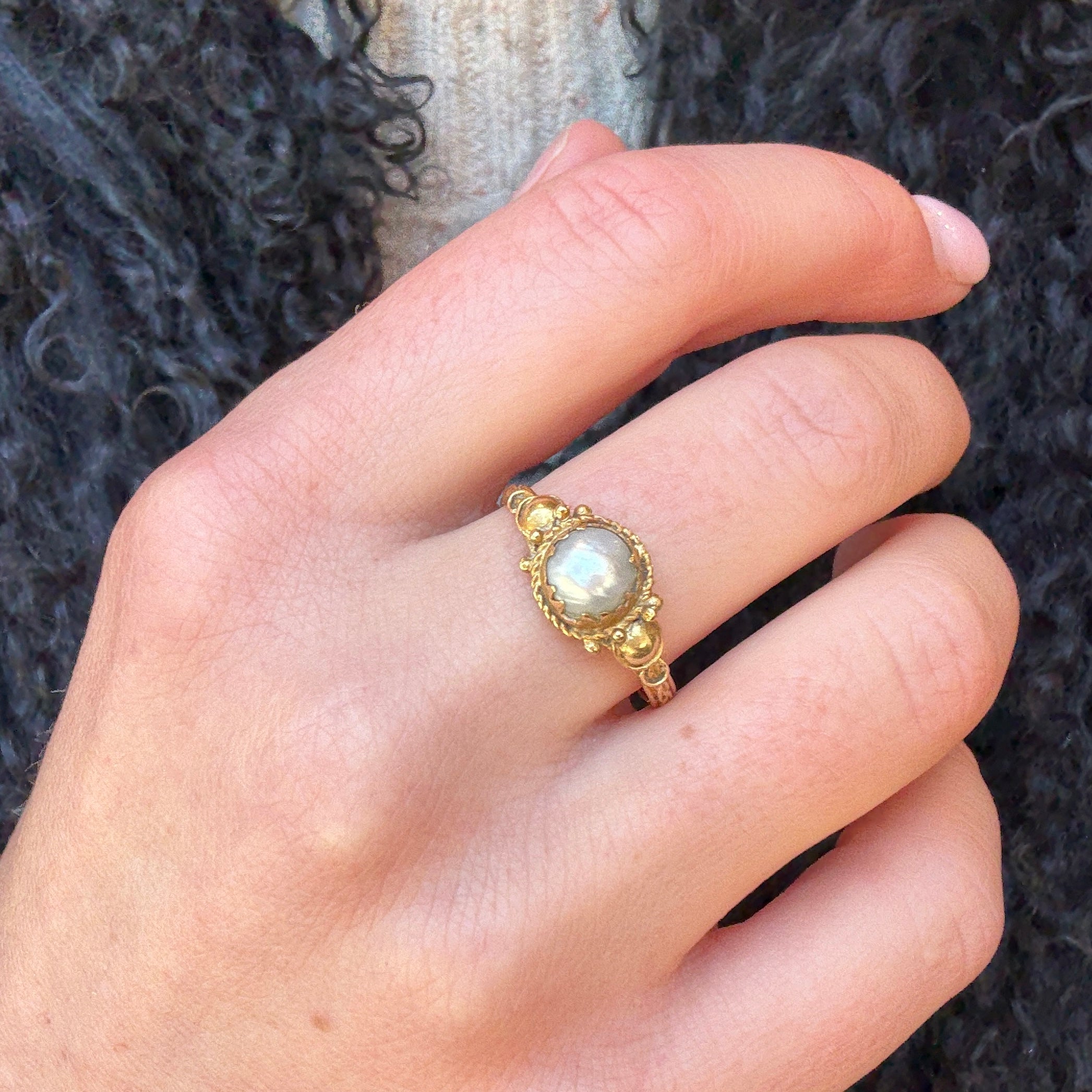 Georgian Natural Pearl Ring-Charlotte Sayers Antique Jewellery
