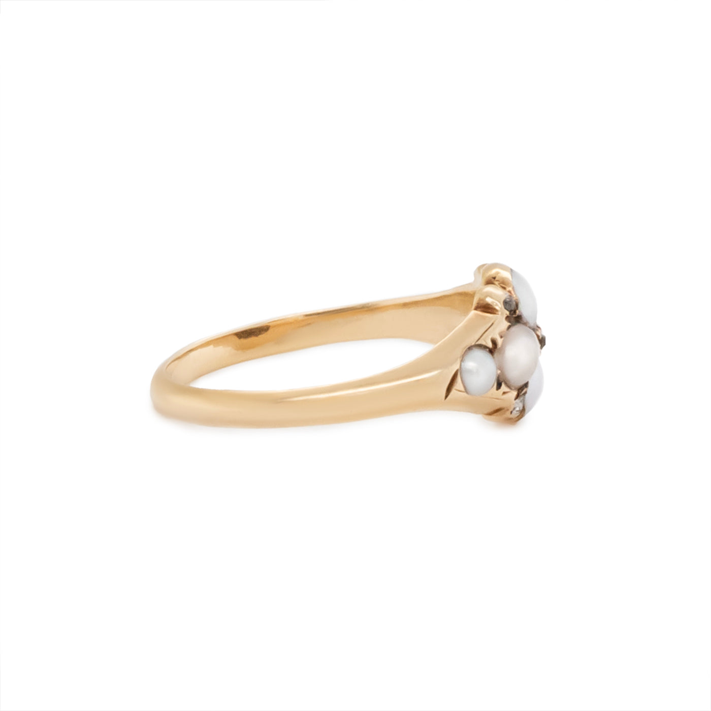 Georgian Natural Pearl and Diamond Ring-Charlotte Sayers Antique Jewellery