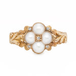 Georgian Natural Pearl and Diamond Ring-Charlotte Sayers Antique Jewellery