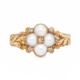 Georgian Natural Pearl and Diamond Ring-Charlotte Sayers Antique Jewellery