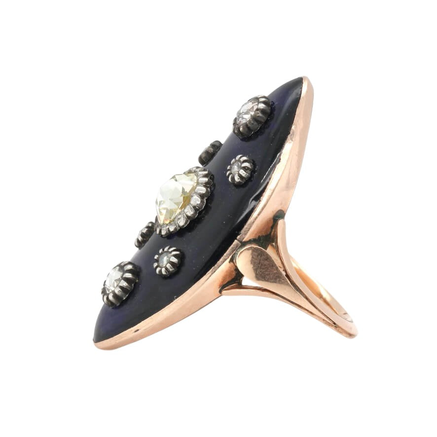 Georgian Navette Ring-Charlotte Sayers Antique Jewellery