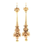 Georgian Night and Day Drop Earrings-Charlotte Sayers Antique Jewellery