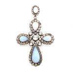 Georgian Opaline and Paste Cross-Charlotte Sayers Antique Jewellery