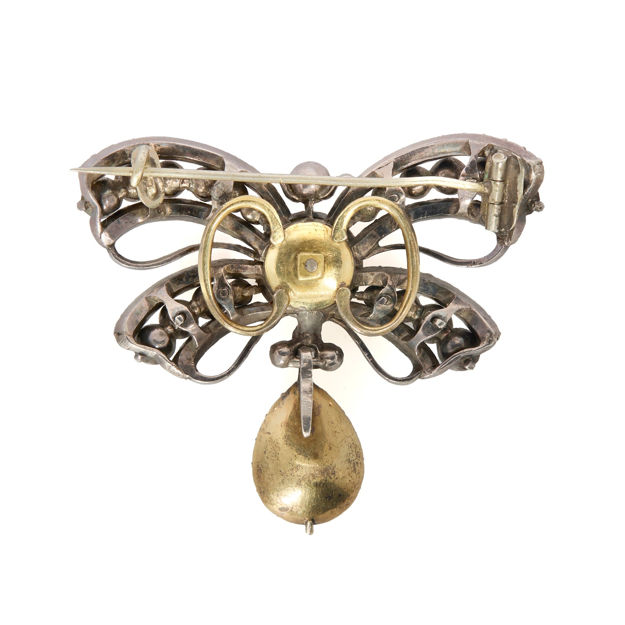 Georgian Paste Bow Brooch-Charlotte Sayers Antique Jewellery