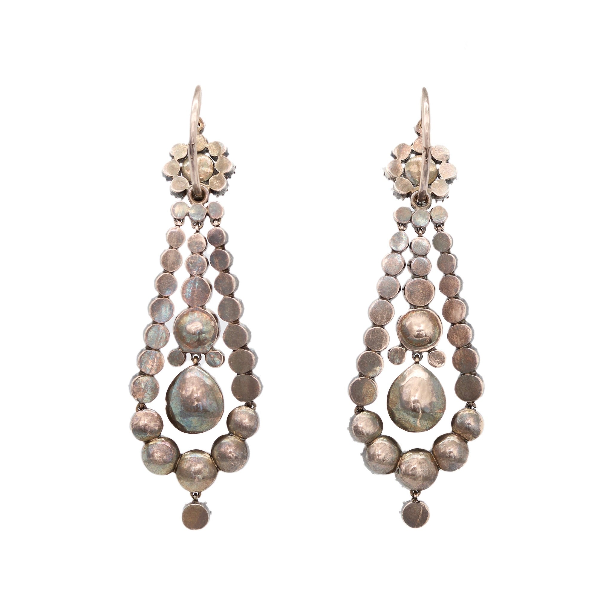 Georgian Paste Drop Earrings-Charlotte Sayers Antique Jewellery