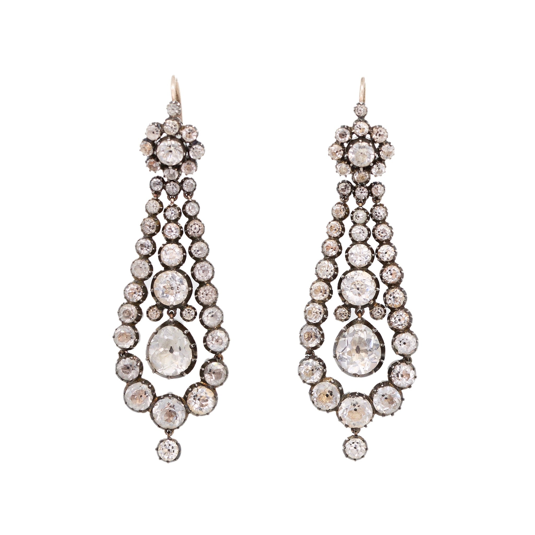 Georgian Paste Drop Earrings-Charlotte Sayers Antique Jewellery
