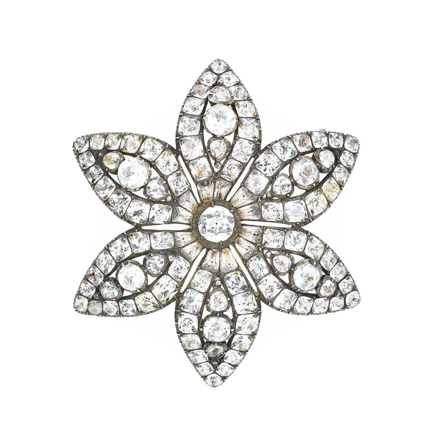 Georgian Paste Flower Brooch-Charlotte Sayers Antique Jewellery