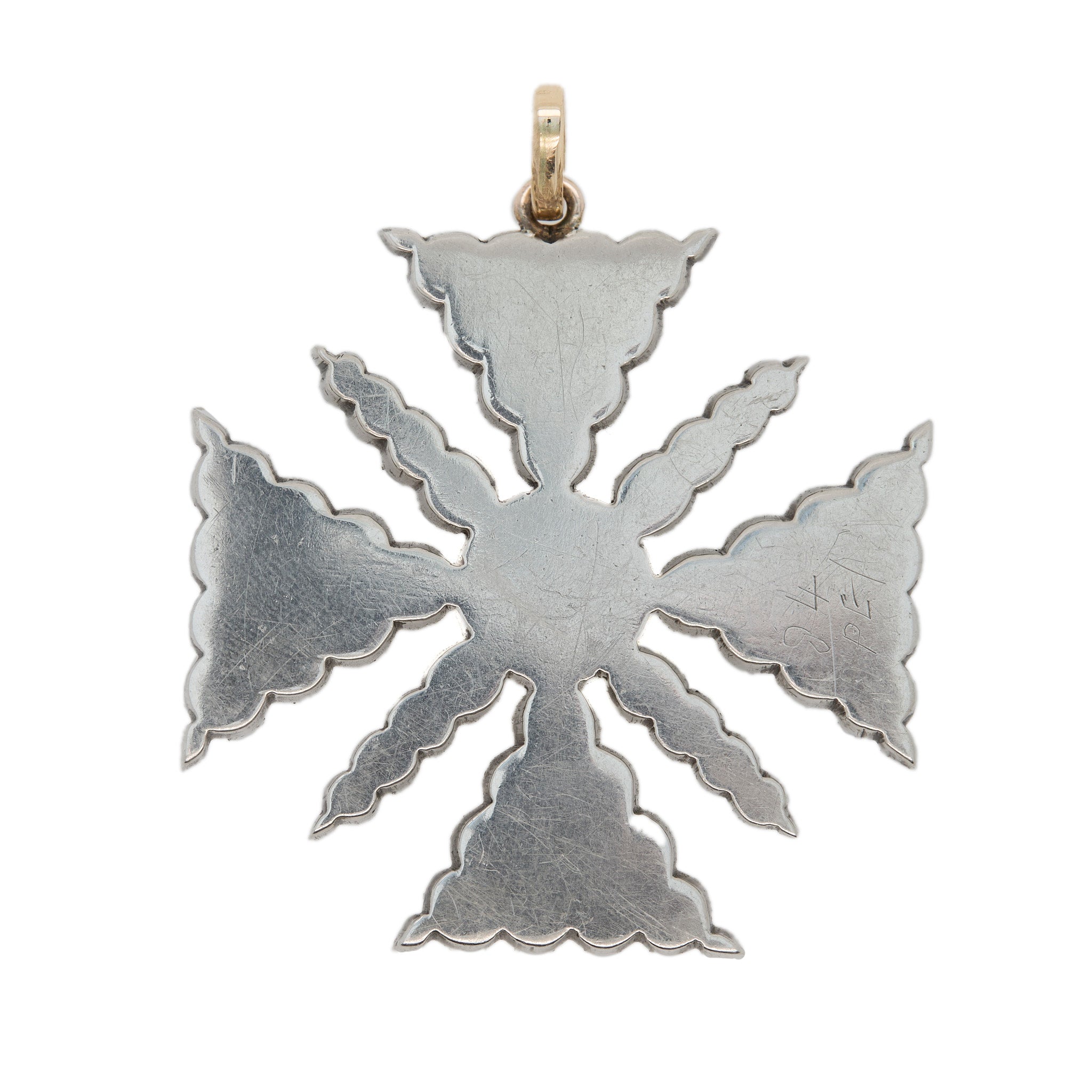 Georgian Paste Maltese Cross Pendant-Charlotte Sayers Antique Jewellery