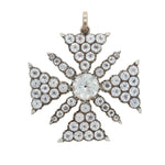 Georgian Paste Maltese Cross Pendant-Charlotte Sayers Antique Jewellery