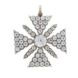 Georgian Paste Maltese Cross Pendant-Charlotte Sayers Antique Jewellery