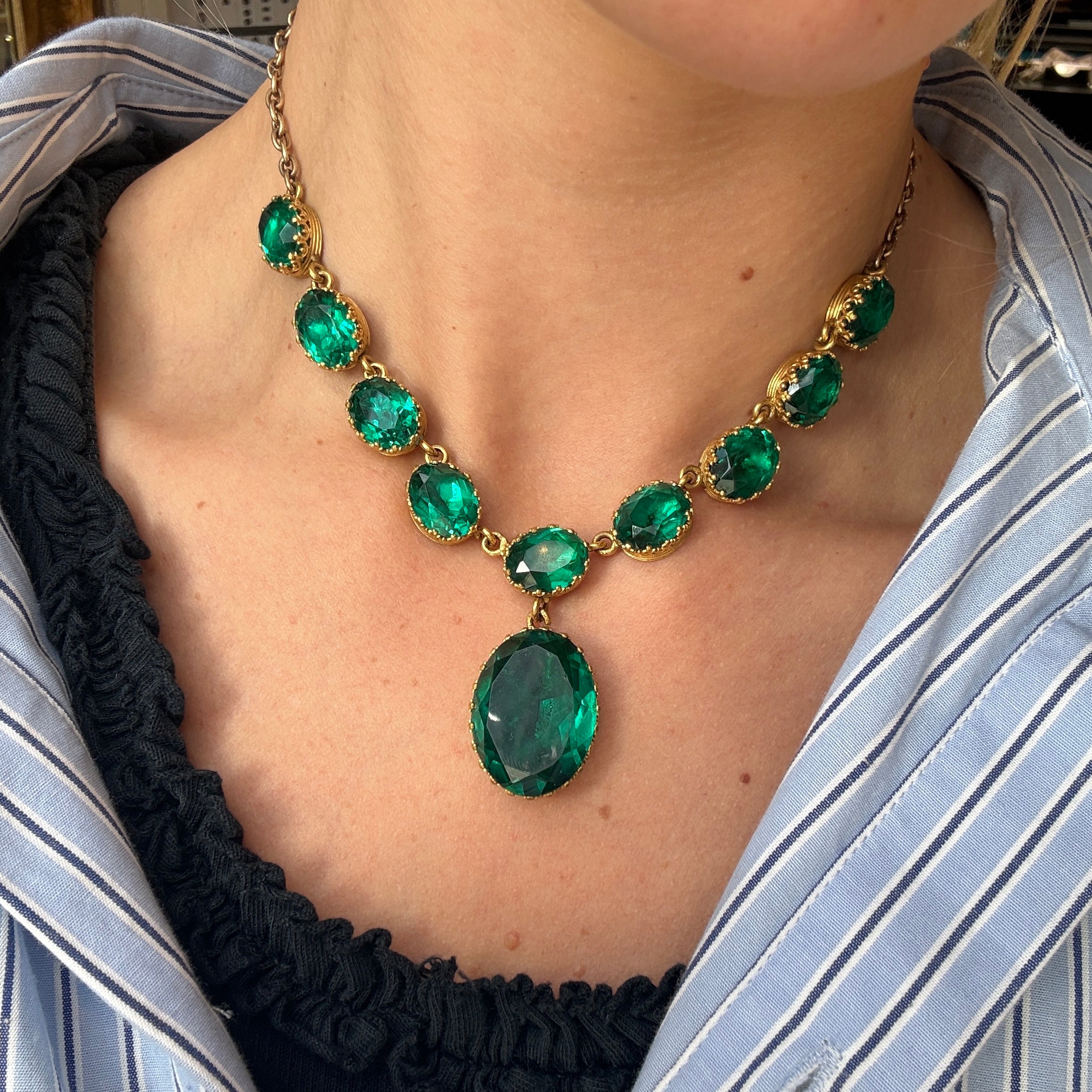 Georgian Paste Necklace-Charlotte Sayers Antique Jewellery