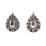 Georgian Paste Silver Drop Earrings-Charlotte Sayers Antique Jewellery