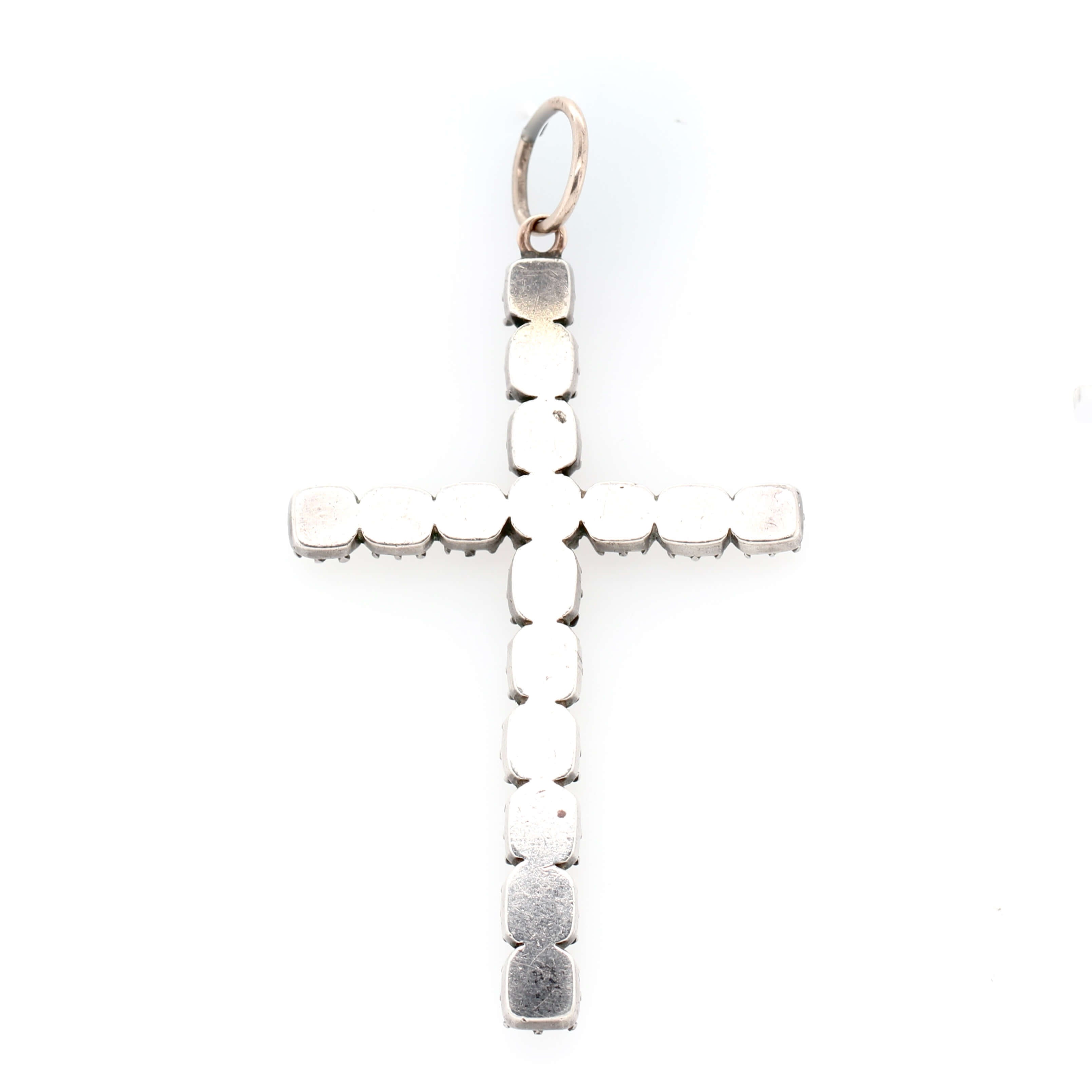 Georgian Paste and Silver Cross Pendant-Charlotte Sayers Antique Jewellery