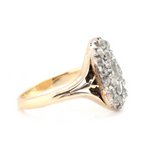 Georgian Pave Set Diamond Oval Ring-Charlotte Sayers Antique Jewellery