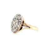 Georgian Pave Set Diamond Oval Ring-Charlotte Sayers Antique Jewellery