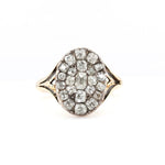 Georgian Pave Set Diamond Oval Ring-Charlotte Sayers Antique Jewellery