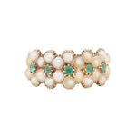 Georgian Pearl Emerald Ring-Charlotte Sayers Antique Jewellery
