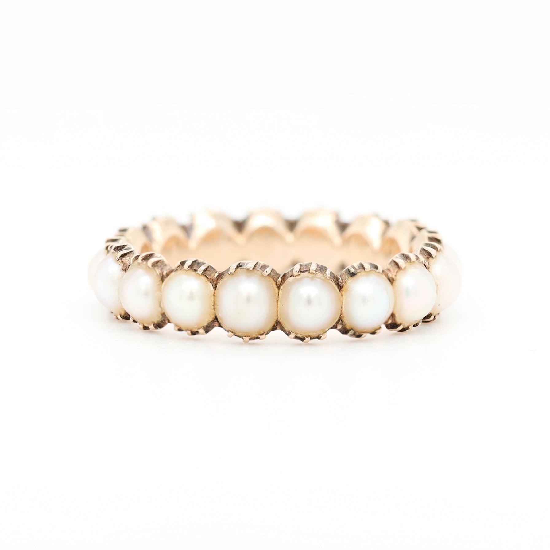 Georgian Pearl Eternity Ring-Charlotte Sayers Antique Jewellery