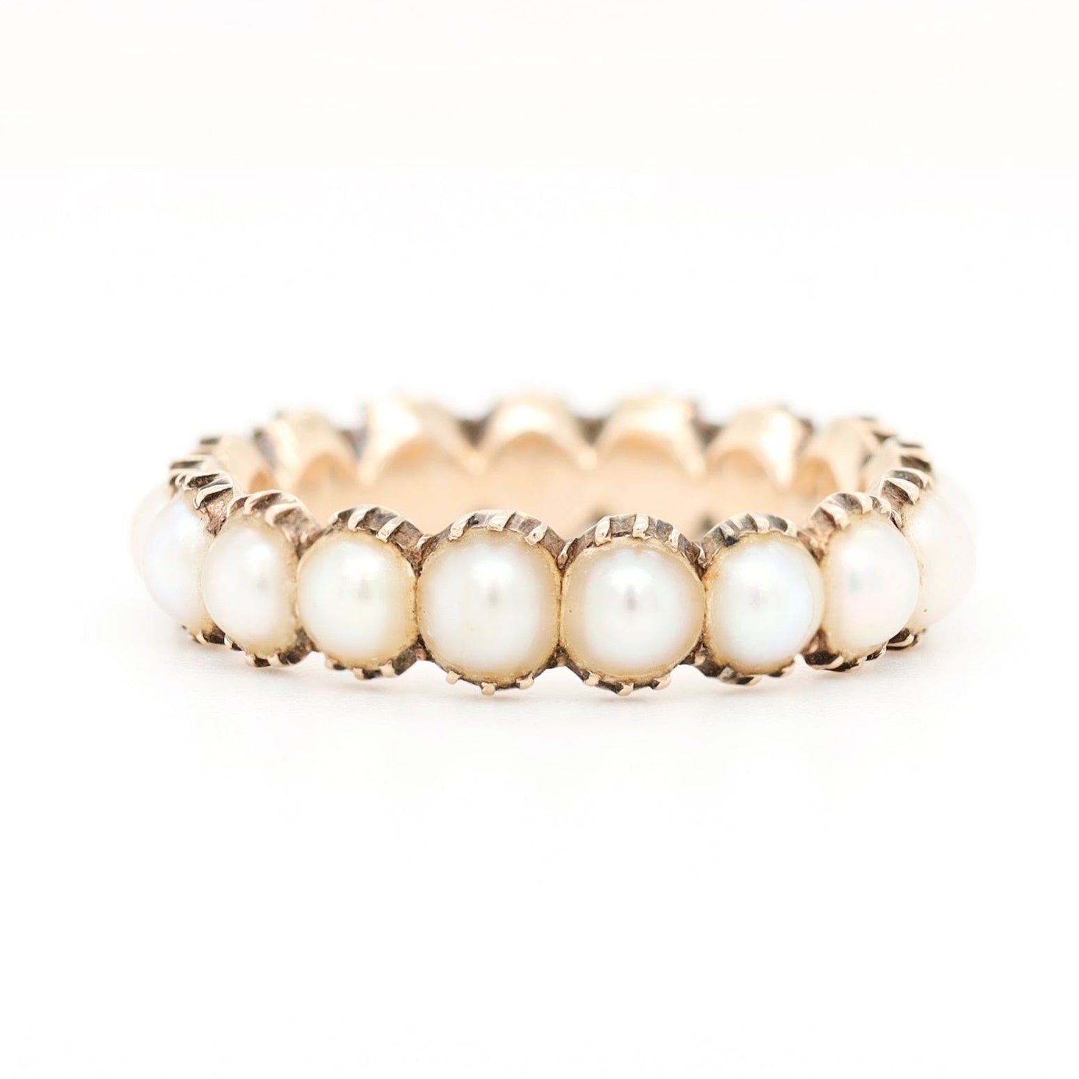 Georgian Pearl Eternity Ring-Charlotte Sayers Antique Jewellery