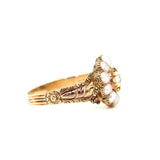 Georgian Pearl and Diamond Cluster Ring-Charlotte Sayers Antique Jewellery