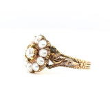 Georgian Pearl and Diamond Cluster Ring-Charlotte Sayers Antique Jewellery