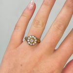 Georgian Pearl and Diamond Cluster Ring-Charlotte Sayers Antique Jewellery