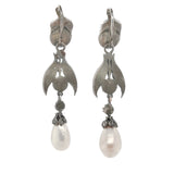 Georgian Pearl and Diamond Drop Earrings-Charlotte Sayers Antique Jewellery