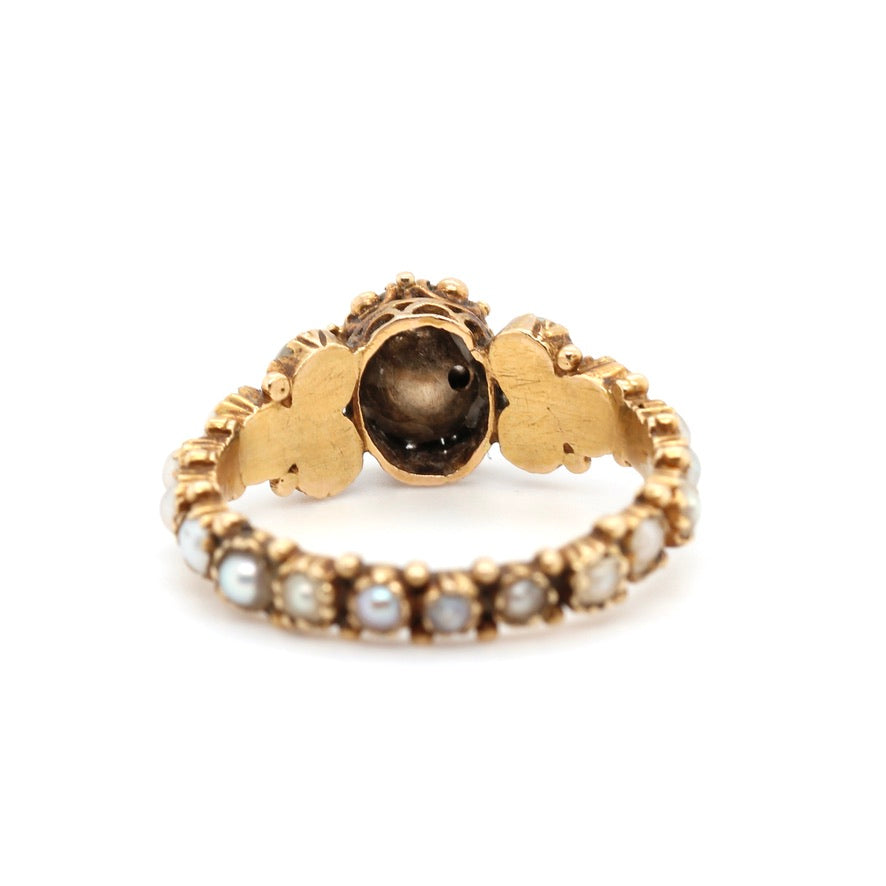 Georgian Pearl and Diamond Ring-Charlotte Sayers Antique Jewellery