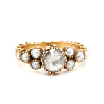 Georgian Pearl and Diamond Ring-Charlotte Sayers Antique Jewellery