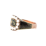 Georgian Pearl and Enamel Mourning Ring-Charlotte Sayers Antique Jewellery